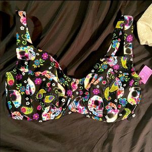 Custom sugar skull Bikini Top 34DD /34DDD/ 36DD